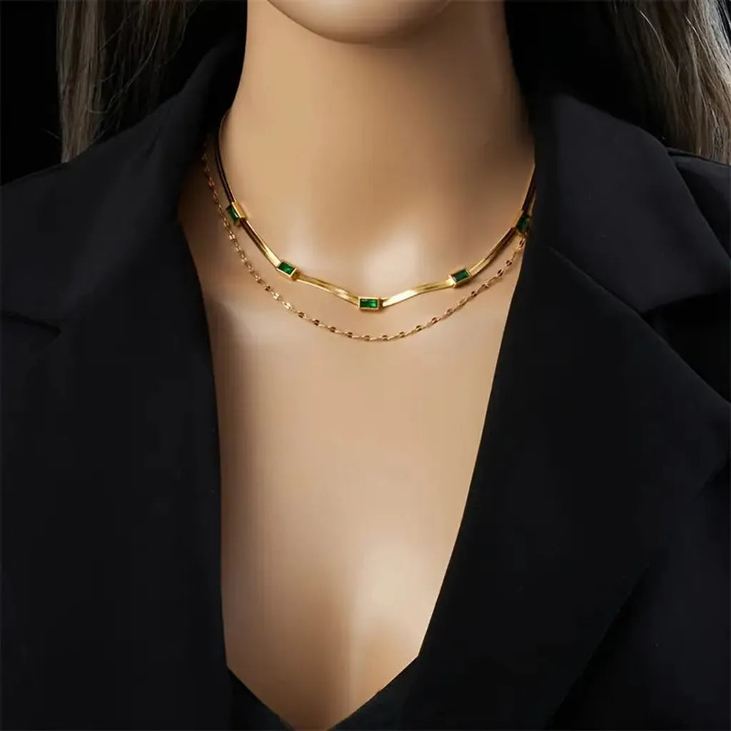 Two-Layer Retro Gold Necklace “Sorella Gem”
