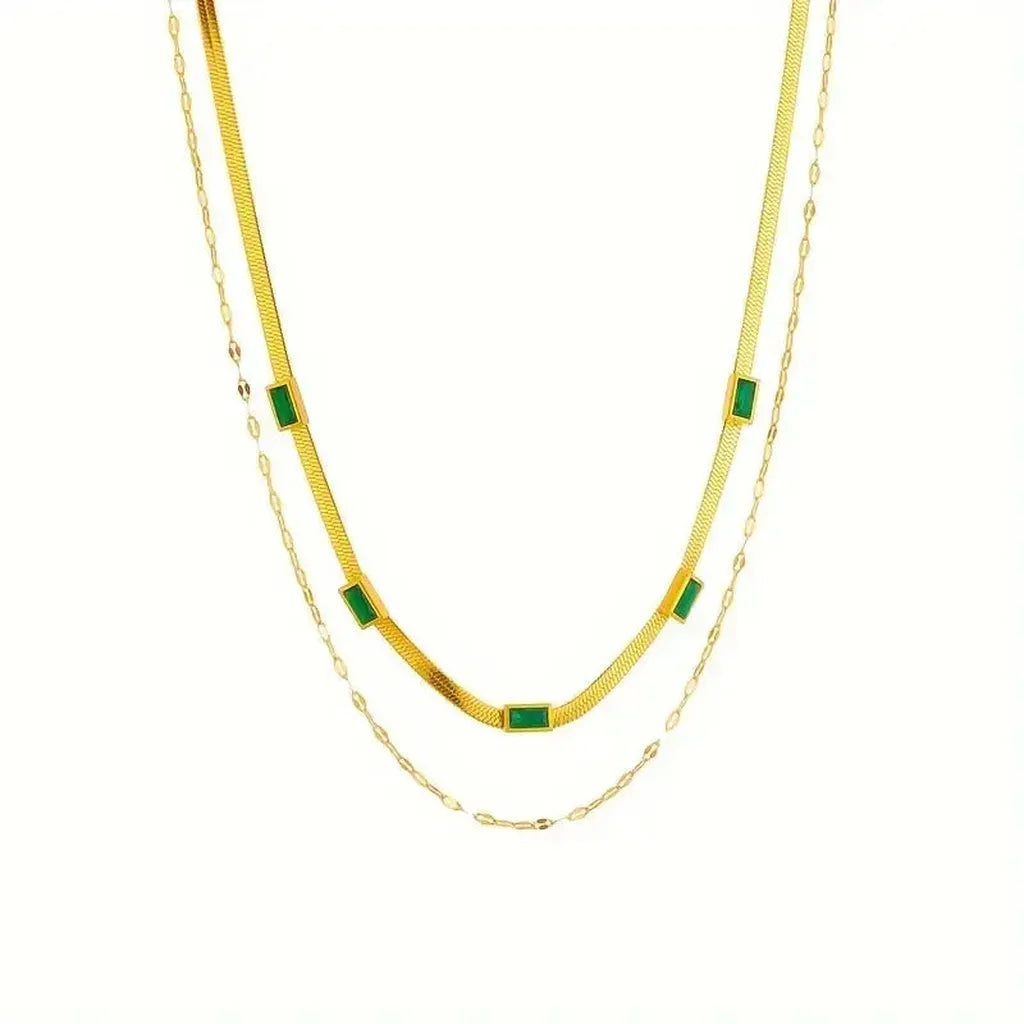 Two-Layer Retro Gold Necklace “Sorella Gem”