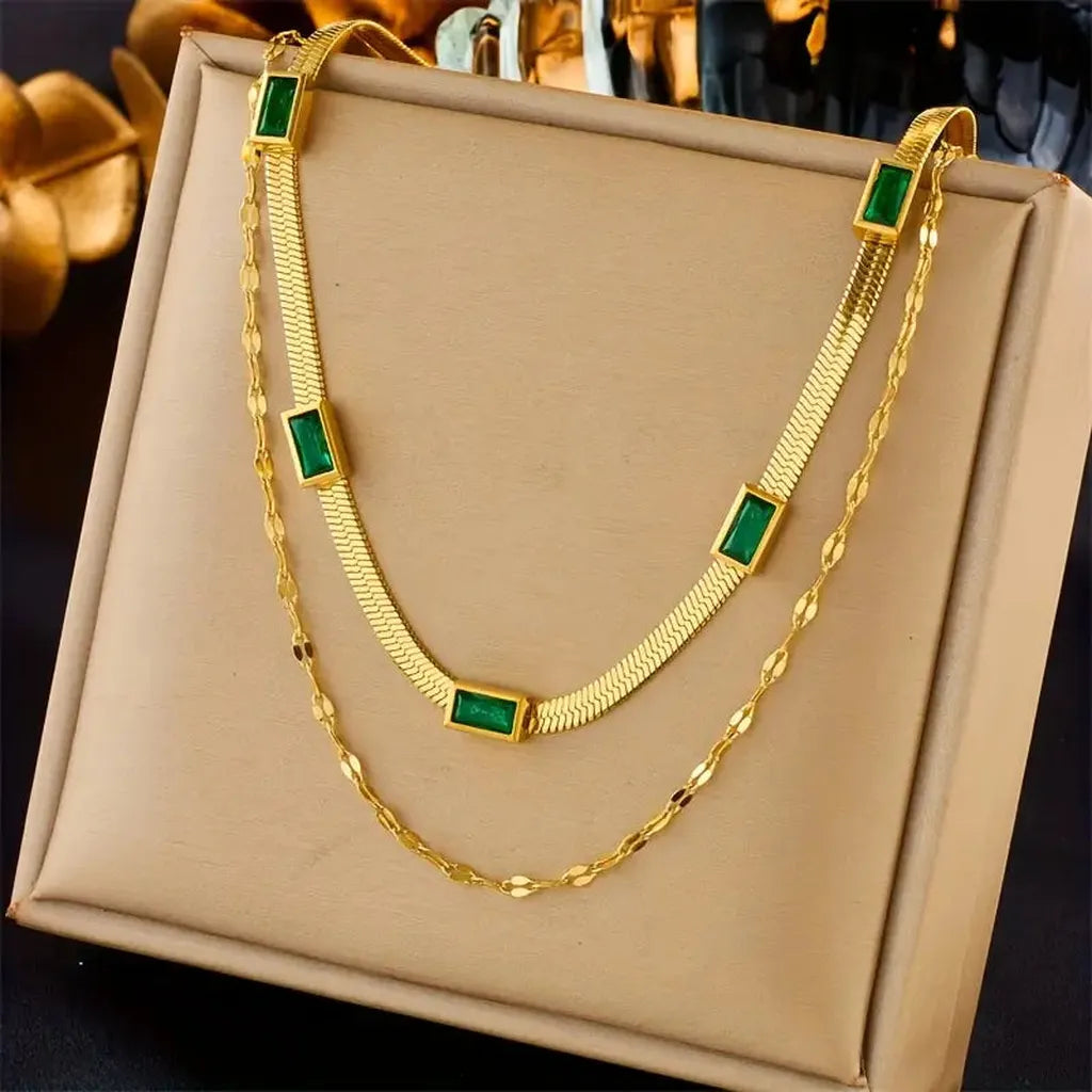 Two-Layer Retro Gold Necklace “Sorella Gem”