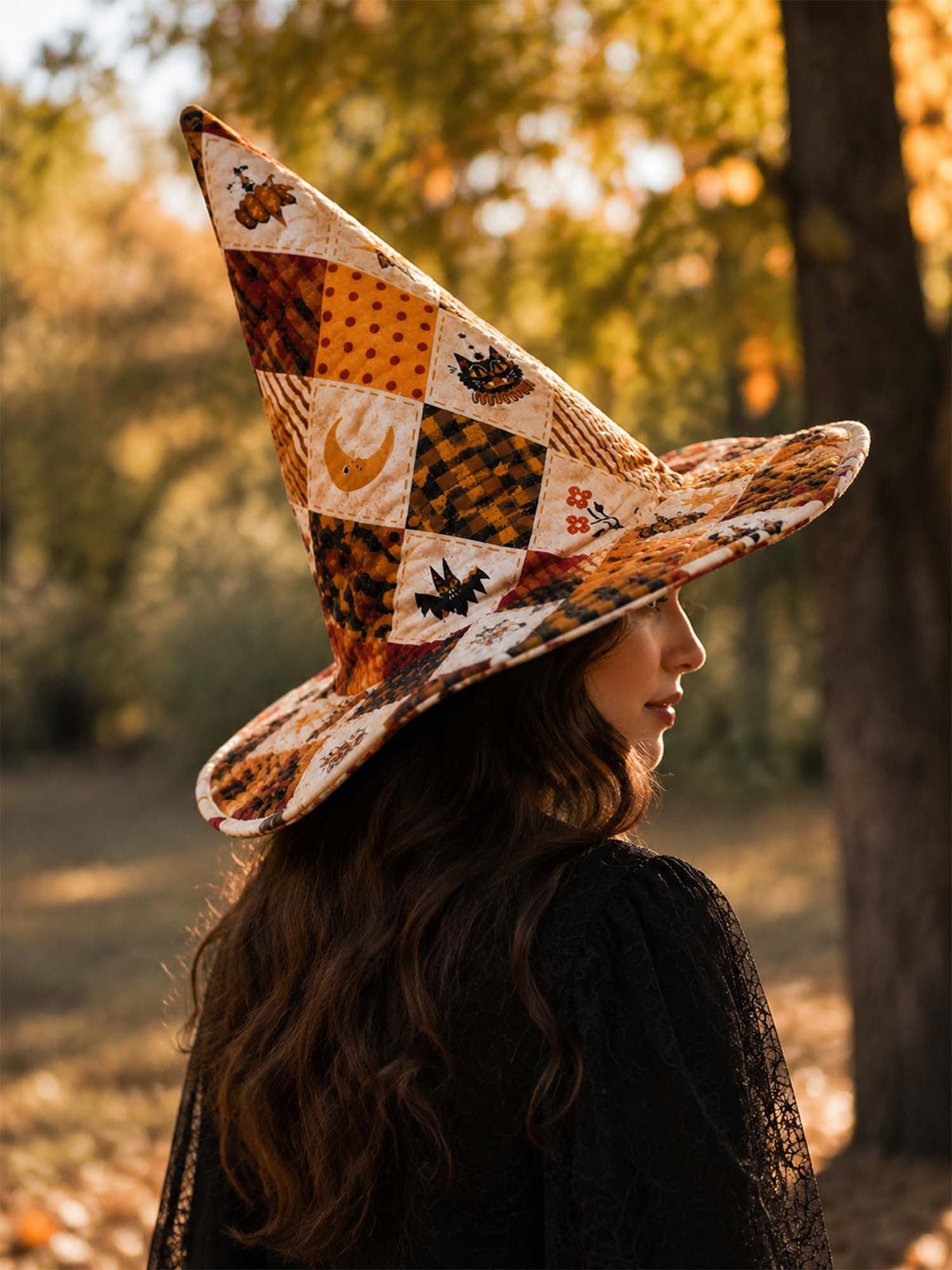 Handmade Quilted Witch Hat – Nostalgic Halloween Patchwork