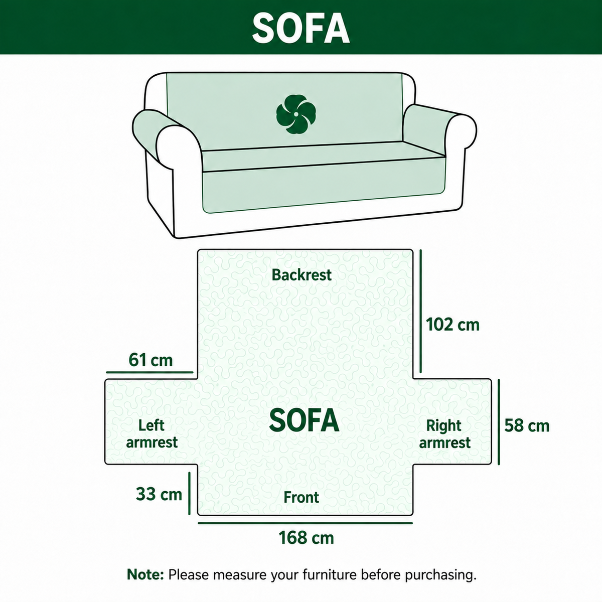 Quilted Sofa Cover with Rustic Little Paws
