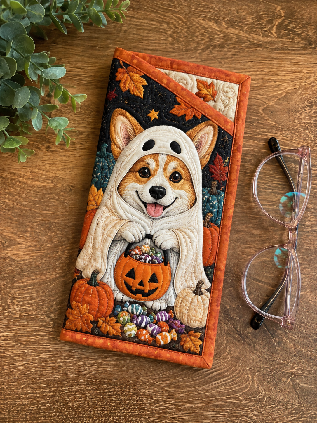 Quilted Glasses Case – Puppy in Halloween Costume