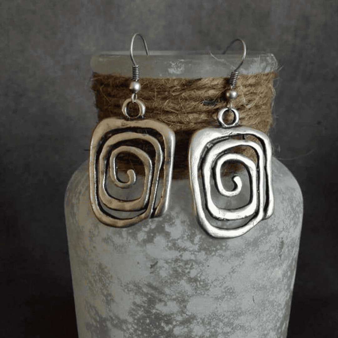 Vintage Spiral Earrings in Silver