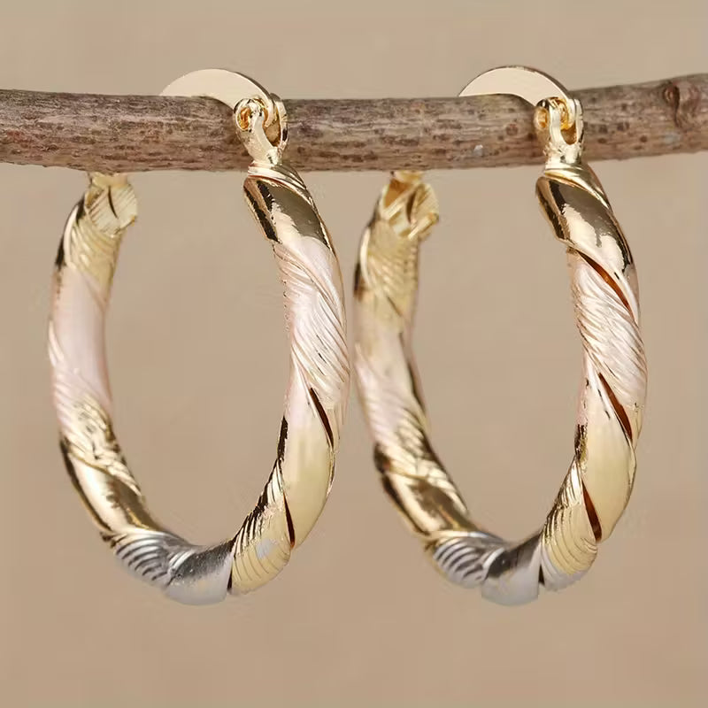 Twisted Hoop Earrings in Gold, Silver and Rosé